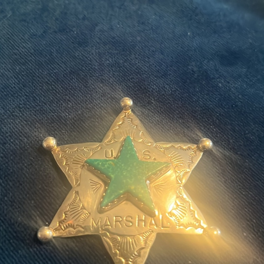 J Slifka designs Sterling 6 points U.S Marshal brooch,/pendant / pin